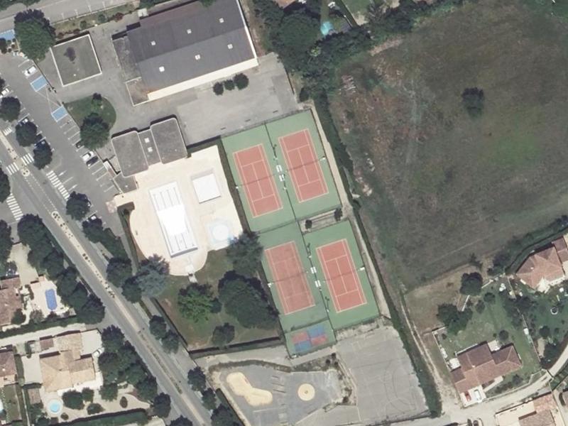 Vue aérienne de Courts de Tennis
