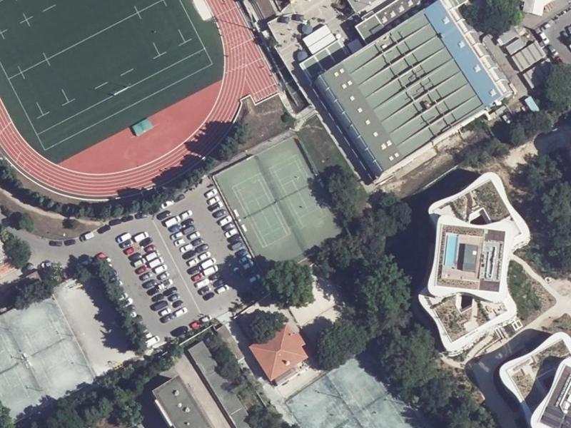 Vue aérienne de Tennis SMUC